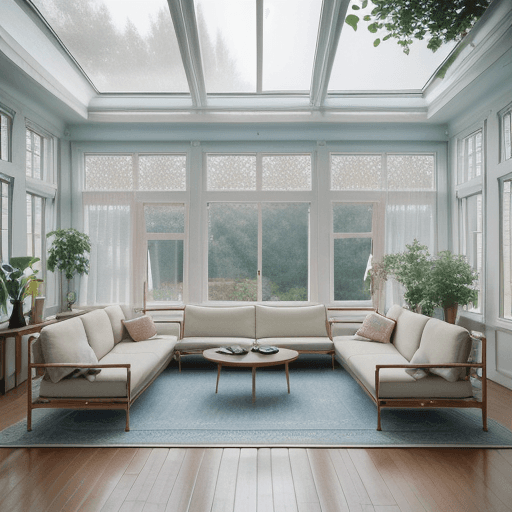 AI generated: High resolution photography interior design, dreamy sunken living room conversation pit, wooden floo...