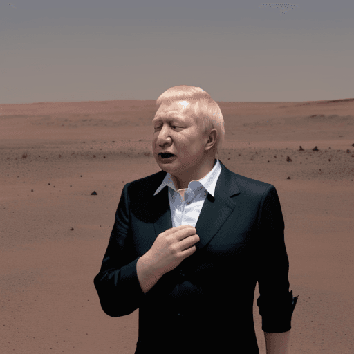 AI generated: Boris Yeltsin on Mars choking Putin