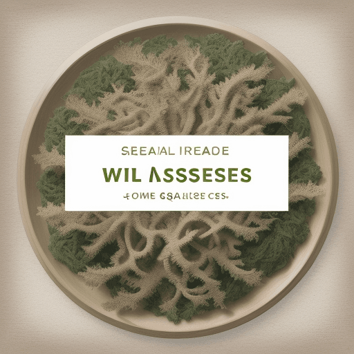 AI generated: Create a label design for 'Wildcrafted Seasmoss.' The label should have a natural, organic feel with...
