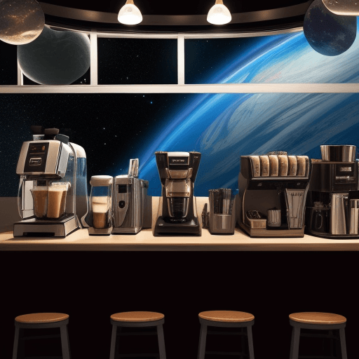 AI generated: Coffee Shop in Space