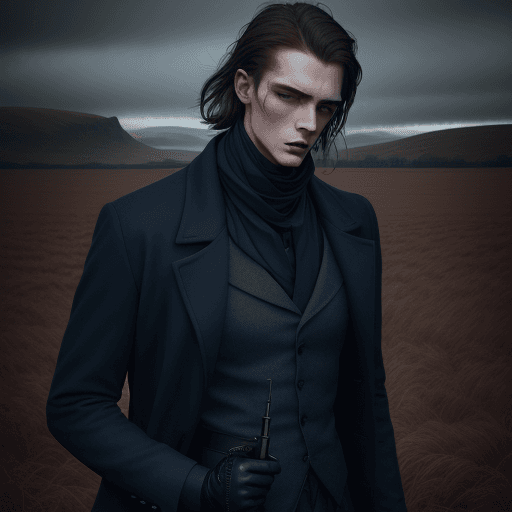 AI generated: the man in the field is dressed for the camera, in the style of daria endresen, kris knight, scottis...