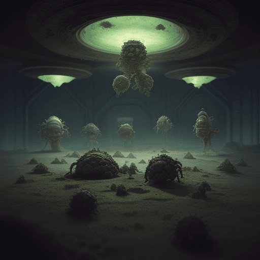 AI generated: A photo of several bacterias belonging to different microbial guilds fighting for Nitrogen resources...