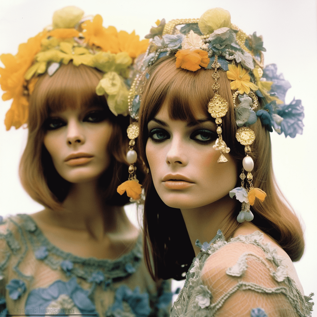 AI generated: high fashion, vogue, 1969