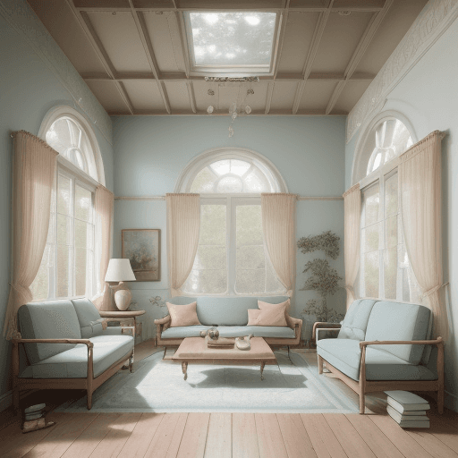 AI generated: High resolution photography interior design, dreamy sunken living room conversation pit, wooden floo...