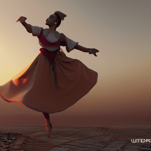 AI generated: Ultra high resolution photography of a medieval, Moroccan, dancer, woman, dramatic light, pale sunri...