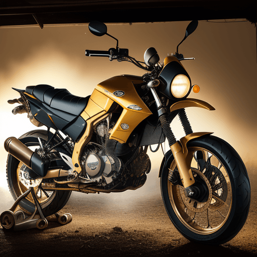 AI generated: A hyper-realistic photograph of a Derby GP 800 brand motorcycle, in old condition, dirty with dust, ...