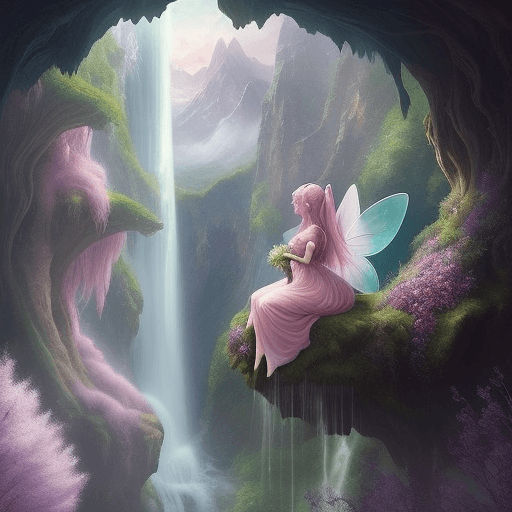 AI generated: two beautiful fairies floating ((anatomically)) one has pink hair and the other lilac the air breeze...