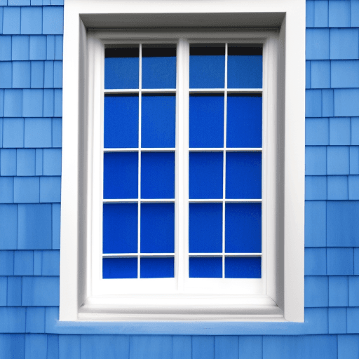 AI generated: window pivoted in the middle in blue and white theme
