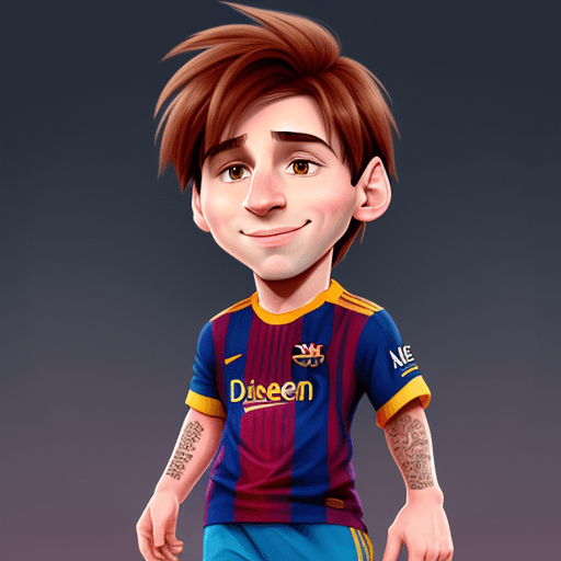 AI generated: Leo Messi, as Disney Cartoon, 