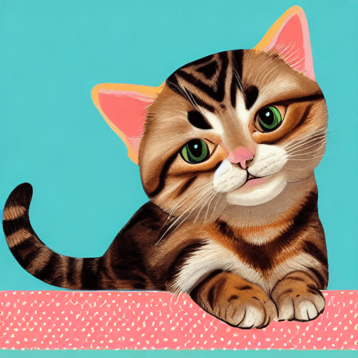AI generated: create me printable of flashcard of a cat for kid 
