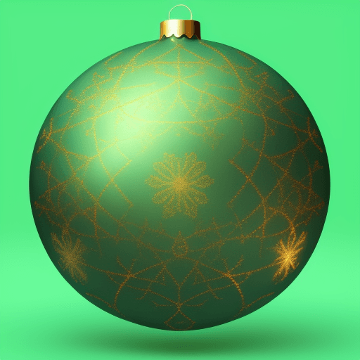 AI generated: happy christmas ball illustration, green background --ar 1:2