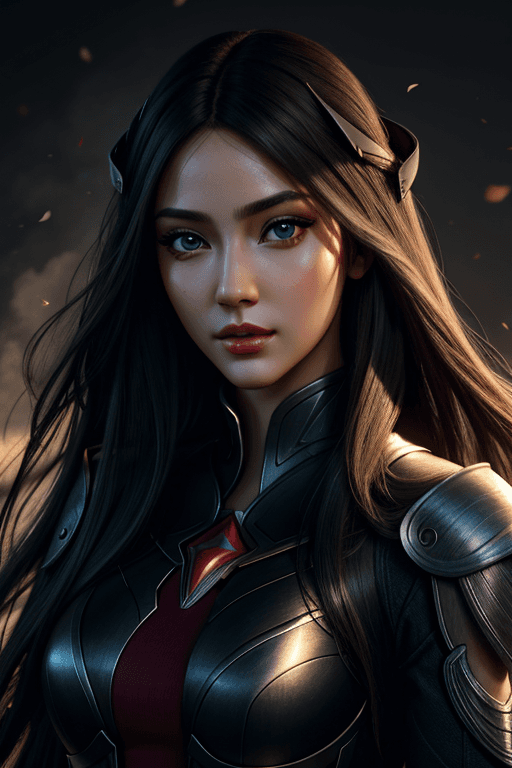 AI generated: . ((Half of the body. The body is up to the hips.)) Slim body. A beautiful face. A beautiful face. R...