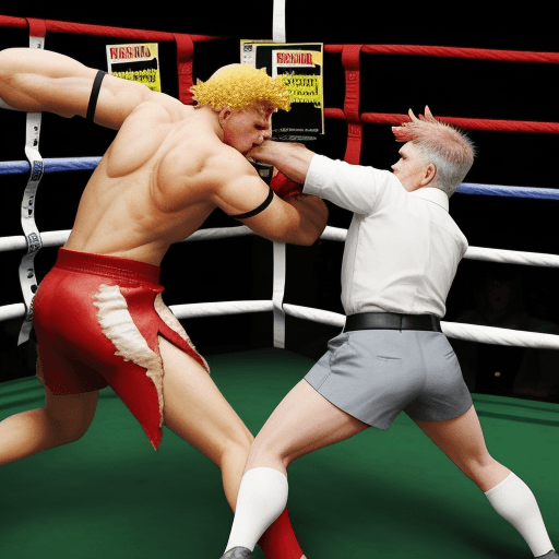 AI generated: the fighting of politicians with chicken legs