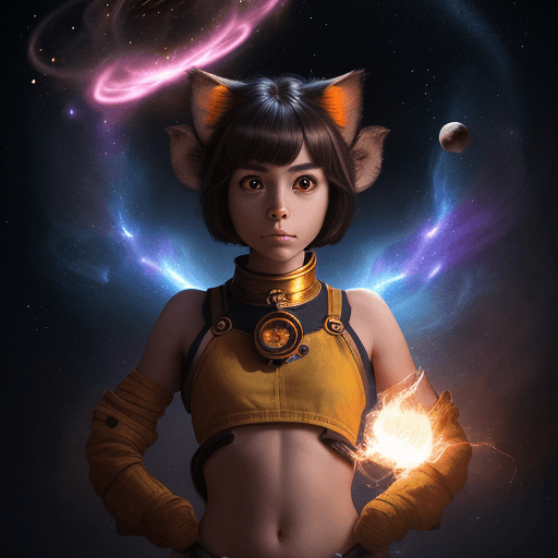 AI generated: cinematic portrait of a young beautiful and cute anthropomorphic female monkey with a monkey tail, k...