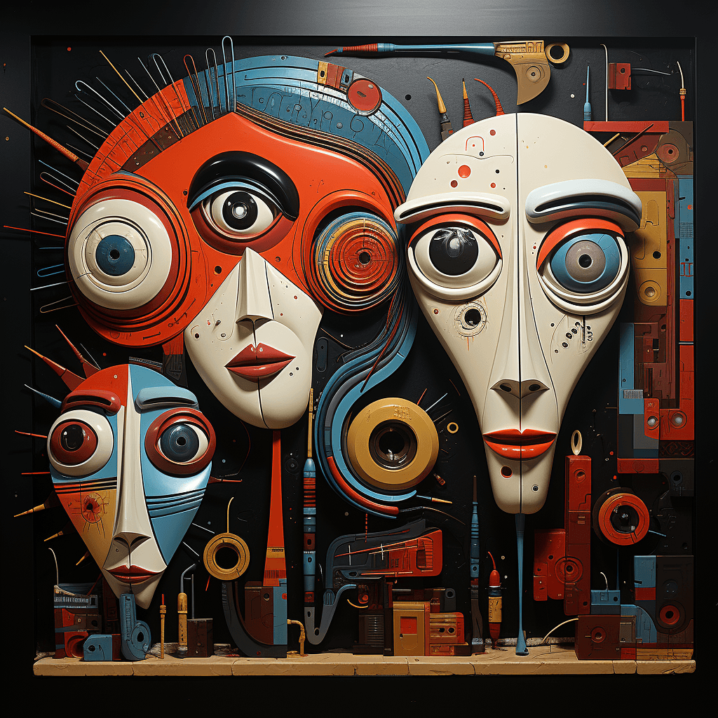 AI generated: Picasso painting of Extraterrestrial Aliens 3D