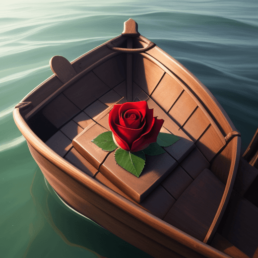 AI generated: a rose in the boat
