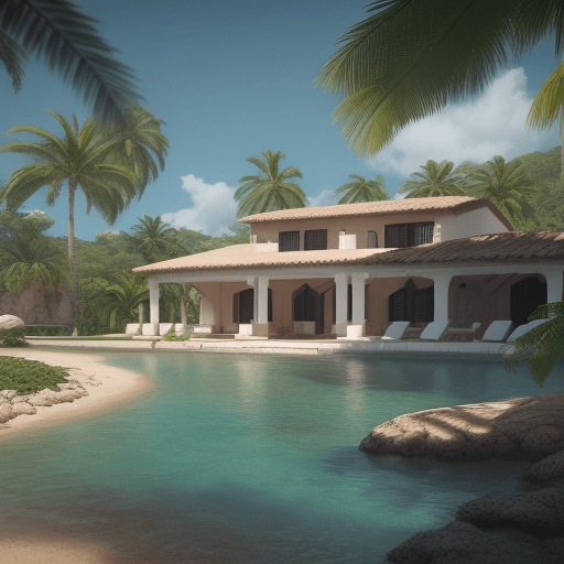 AI generated: casa de campo con rio realism, high detail, octane render, 8k