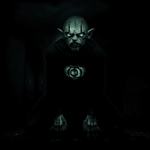 AI generated: alone in the darkness, broken, kneeling and looking down, full body, no face, (psychopathic:0.8) , b...