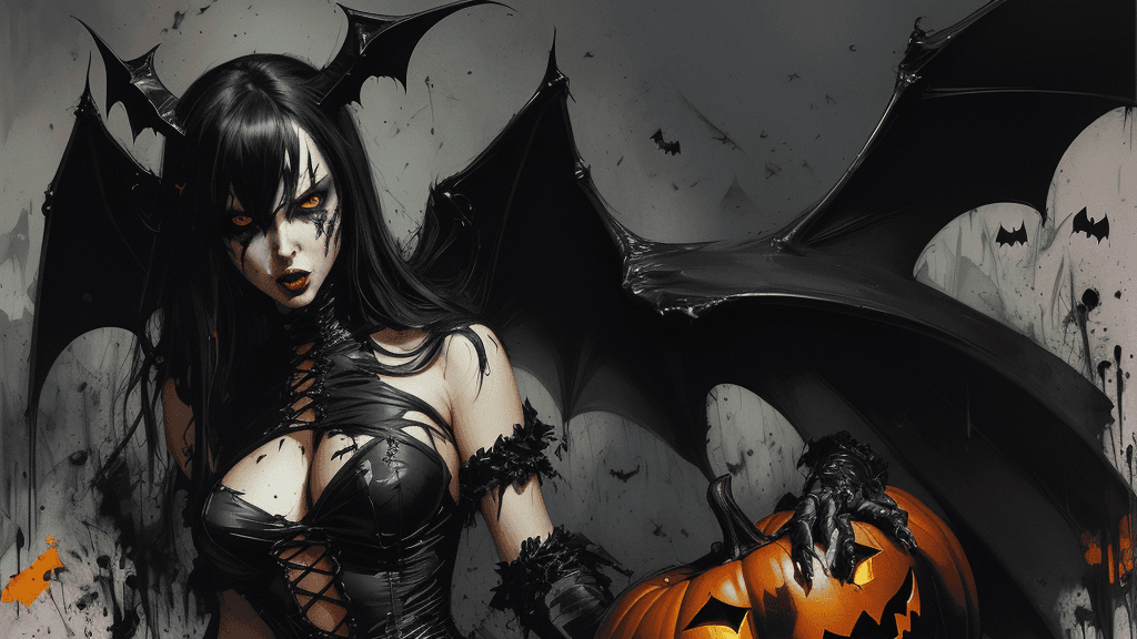 AI generated: (masterpiece)
(best quality)
(ultra-detailed)
(best illustration)
black bat by John Berkey 
seductiv...