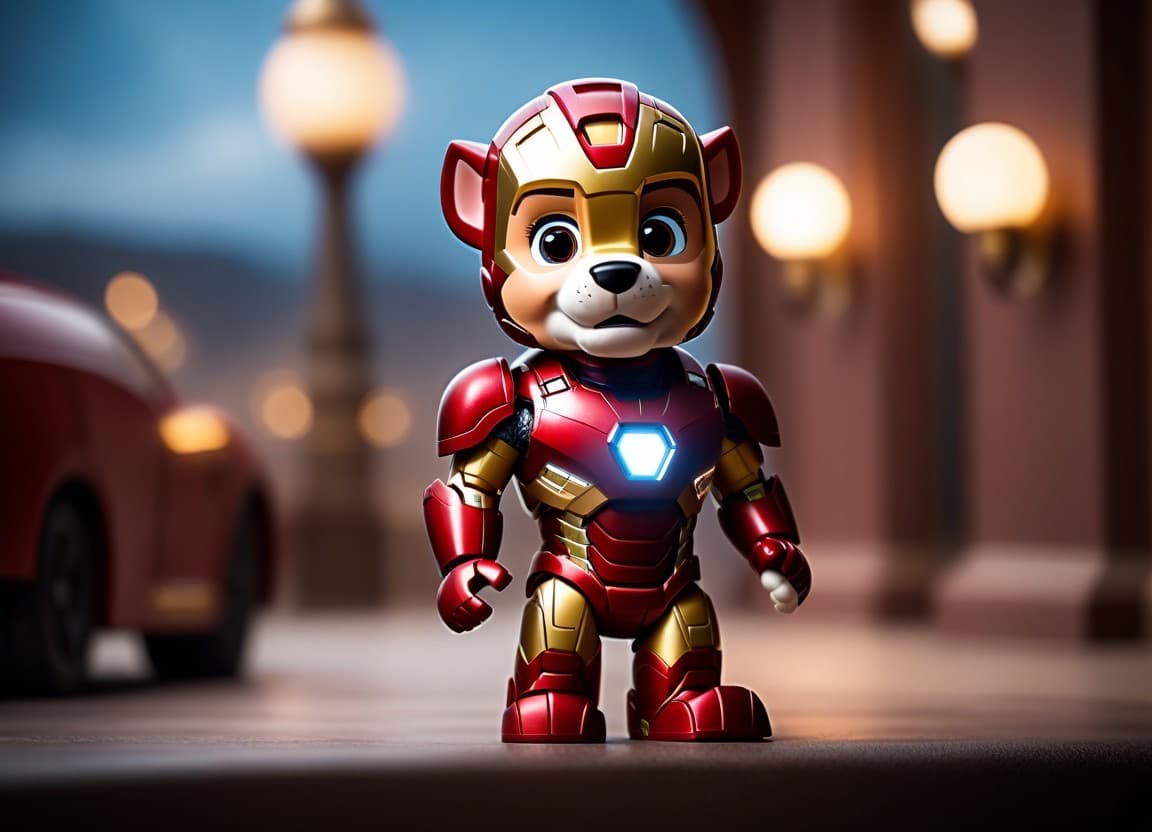 AI generated: Iron Man, style of Paw Patrol, no uniform