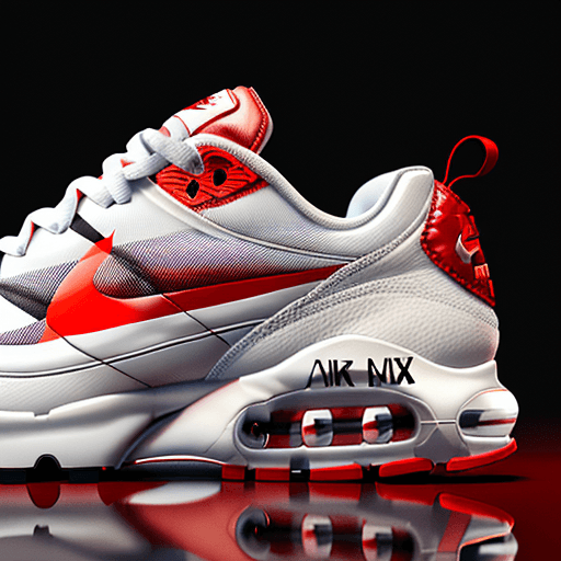 AI generated: Nike air max, white and red, heart shaped nike swoosh,side view, intricate artwork . octane render, ...
