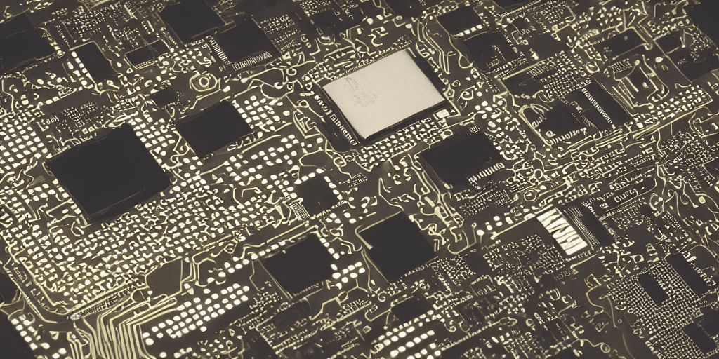 AI generated: Futuristic Technology Images connected with pc, cpu and gpu in sandy colour