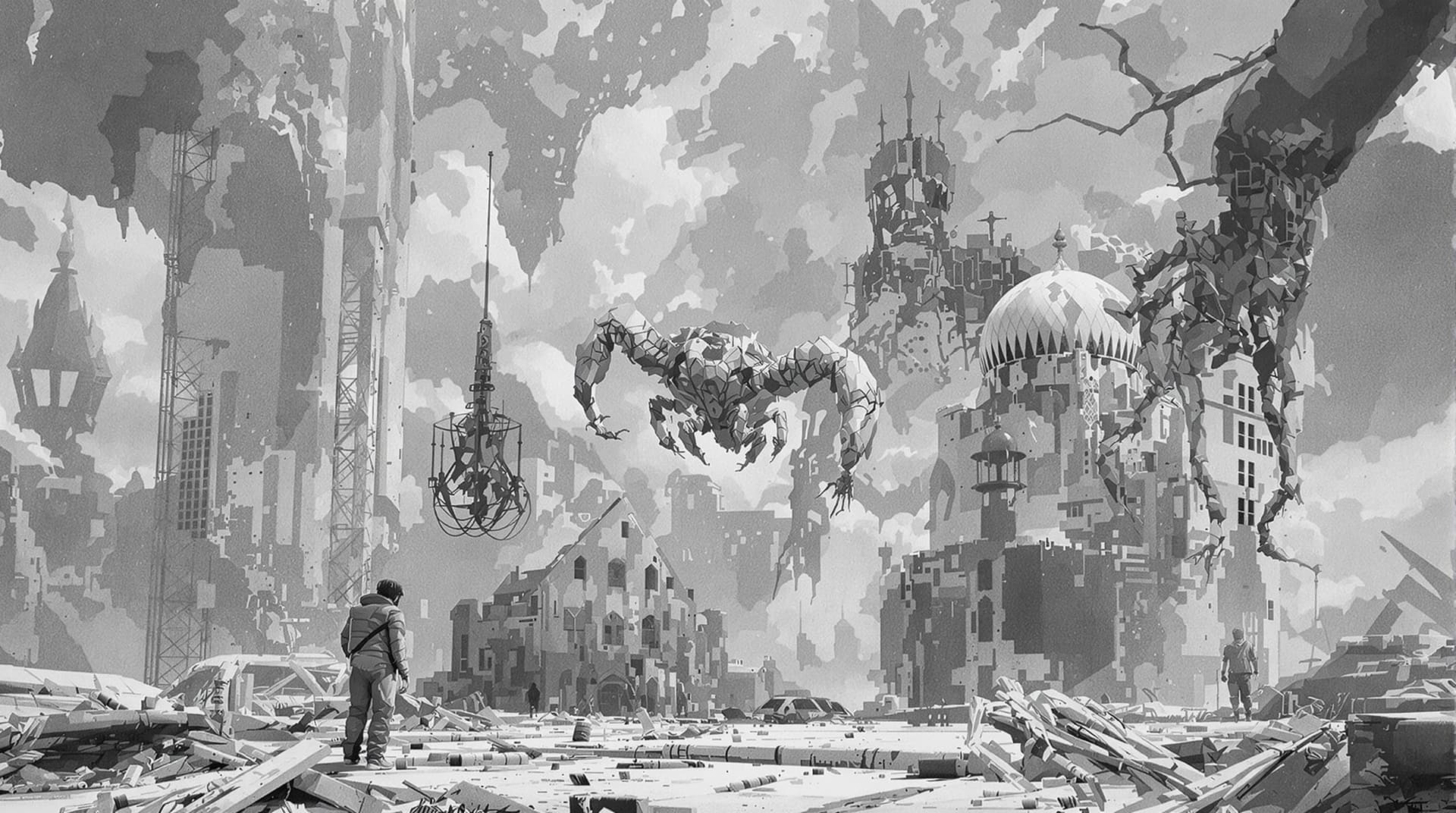 AI generated: /imagine prompt an amazing random dystopian image (in the style of the artist Joao Ruas:1.9).8k