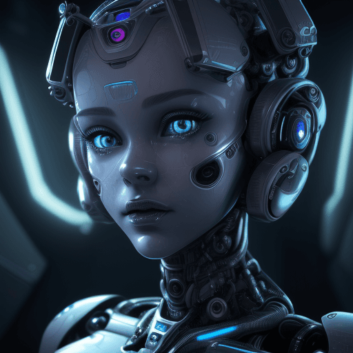 AI generated: close up shot, portrait, cinematic shot,

intricate robotic girl, pretty robot, android + humanoid,
...