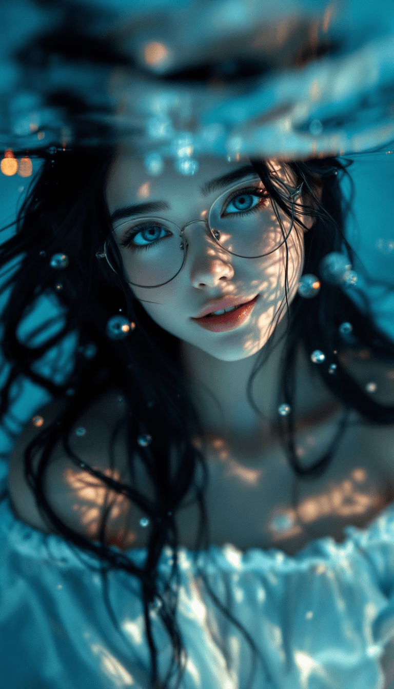 AI generated: (masterpiece, best quality), (1girl, solo), (early morning ocean, gentle sunrise lighting), (horizon...