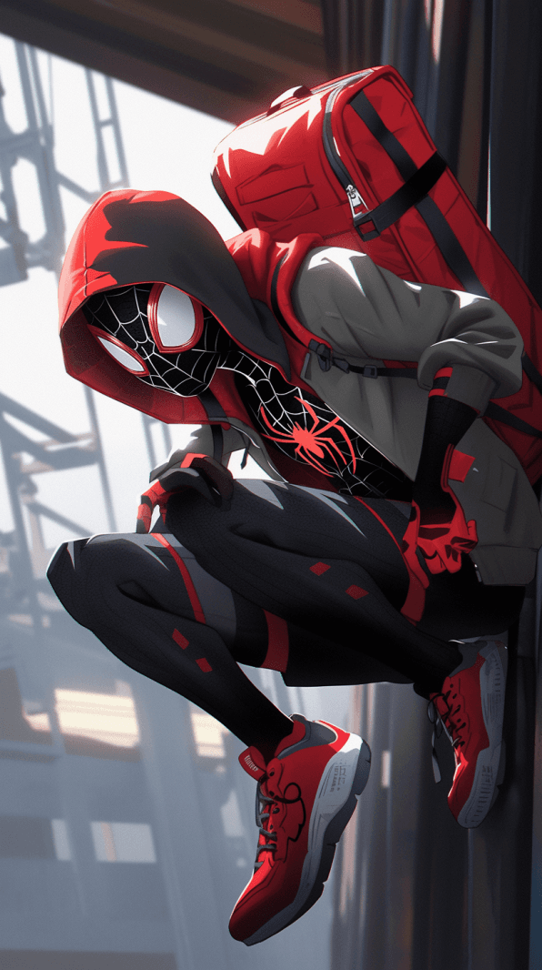 AI generated: spider man, Miles Morales, comics art, render, high detai --ar 9:16