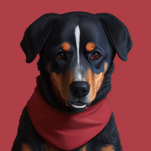AI generated: rotwailler con sangre en la boca