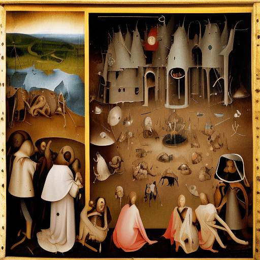 AI generated: a painting of total despair in the style of Hieronimus bosch