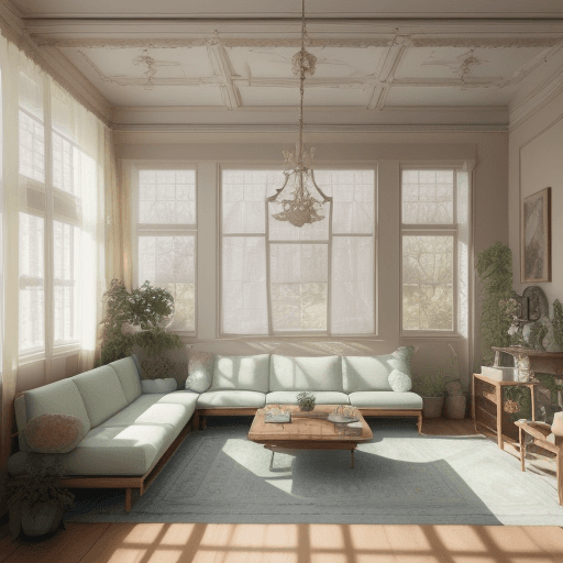 AI generated: High resolution photography interior design, dreamy sunken living room conversation pit, wooden floo...