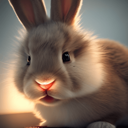 AI generated: Photo of a ultra realistic cute bunny, dramatic light, pale sunrise, cinematic lighting, battered, l...