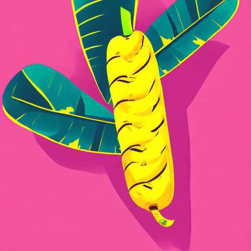 AI generated: A vibrant banana, cheerful and playful, tropical beach, bright and sunny, digital illustration --ar ...