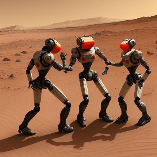 AI generated: dancing robots on mars
