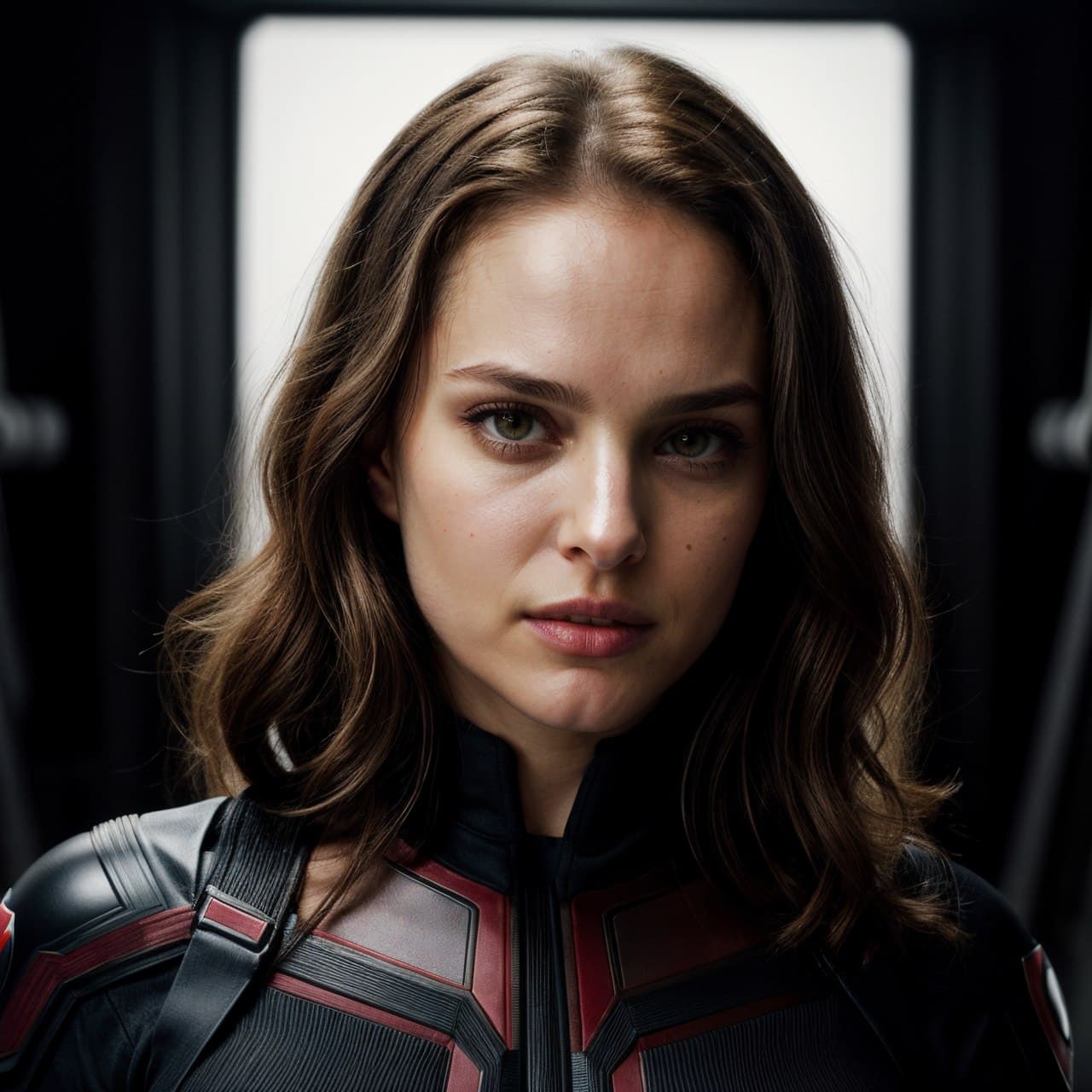 AI generated: epic realistic, commercial photography, beautiful natalie portman as black widow, studio light, 8k o...