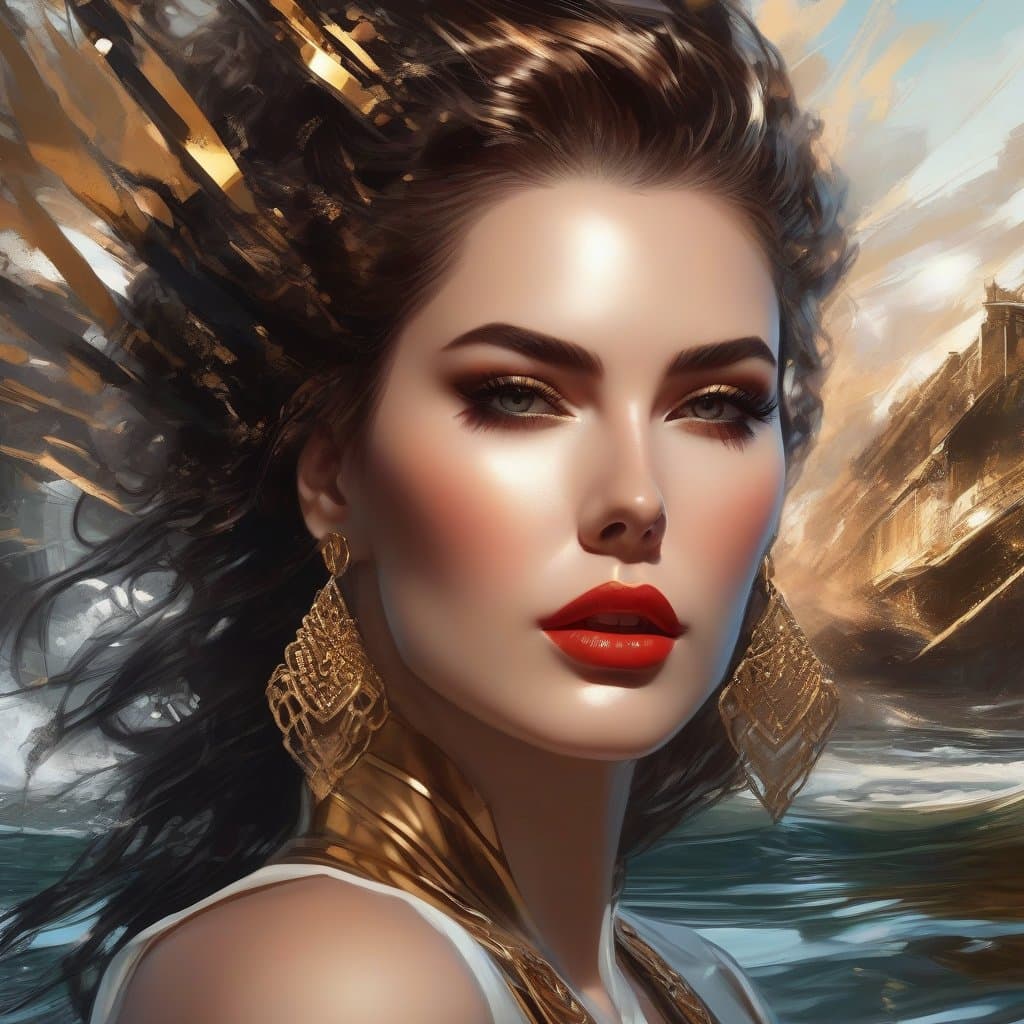 AI generated: portrait of a girl in water style