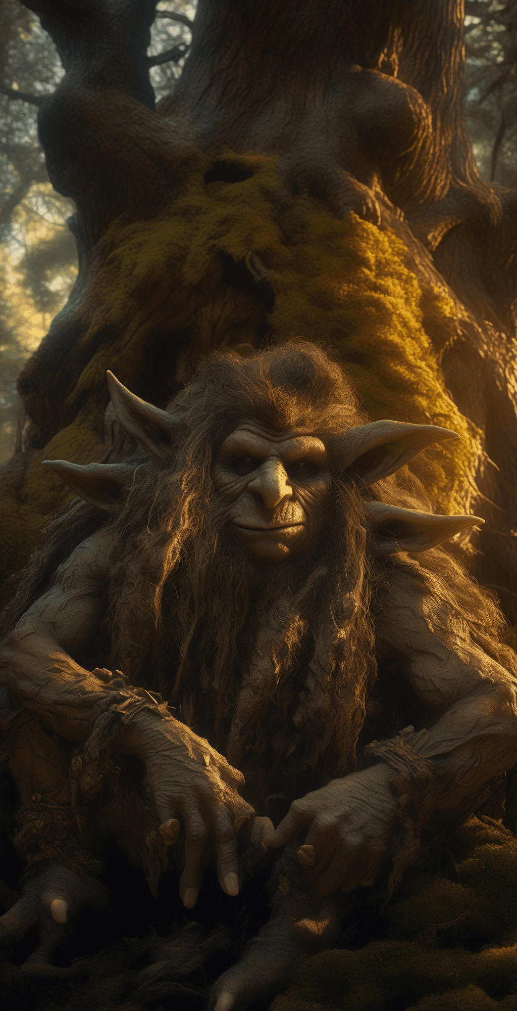 AI generated: fullbody,portrait of a troll,forest,artstyle of brian froud, golden hour, high detail, 8k resolution...