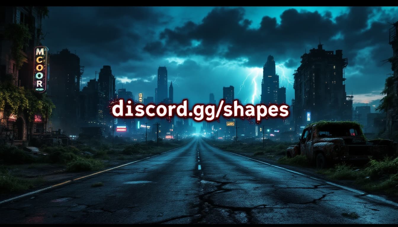 AI generated: A vast, post-apocalyptic city at dusk with a desolate, cracked highway stretching into the distance....