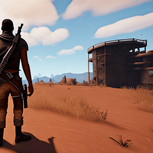 AI generated: solo man in game rust 