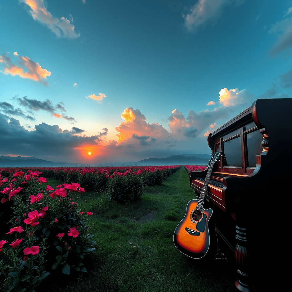 AI generated: I look at you all See the love there that's sleeping While my guitar gently weeps I look at the floo...