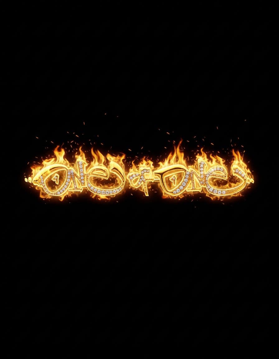 AI generated: CREATE A GOLDEN BLAZING JEWELERY OUT OF THID LOGO WITH BLACK BACKGROUND