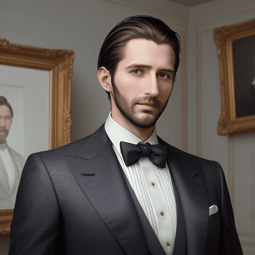 AI generated: Create a stunning and captivating digital portrait of a distinguished gentleman 32 years old sportin...