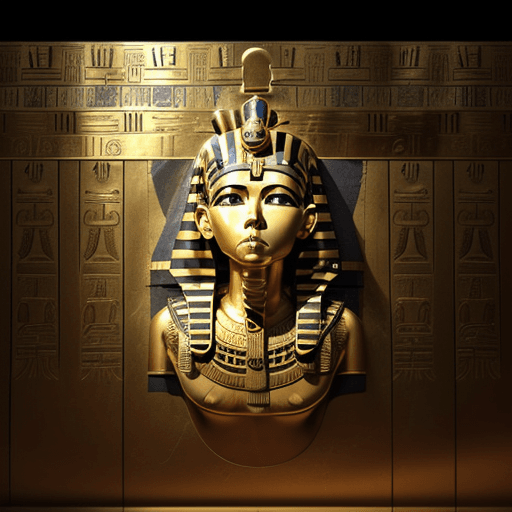 AI generated: Generate an image capturing the solemn moment of Tutankhamun's royal burial, showcasing the untouche...