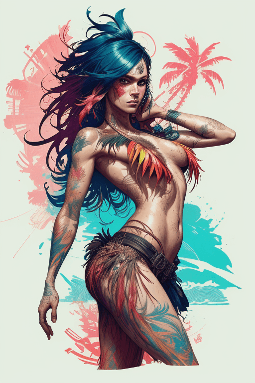 AI generated: A man pirate| tropical island background| dynamic pose |centered| key visual| intricate| highly deta...