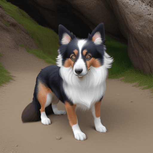 AI generated: una imagen de collie barbudo en la mita del mundo