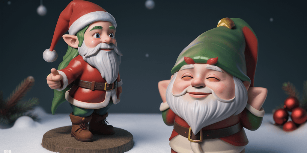 AI generated: 2D illustration Gnome Christmas HD ultra high def