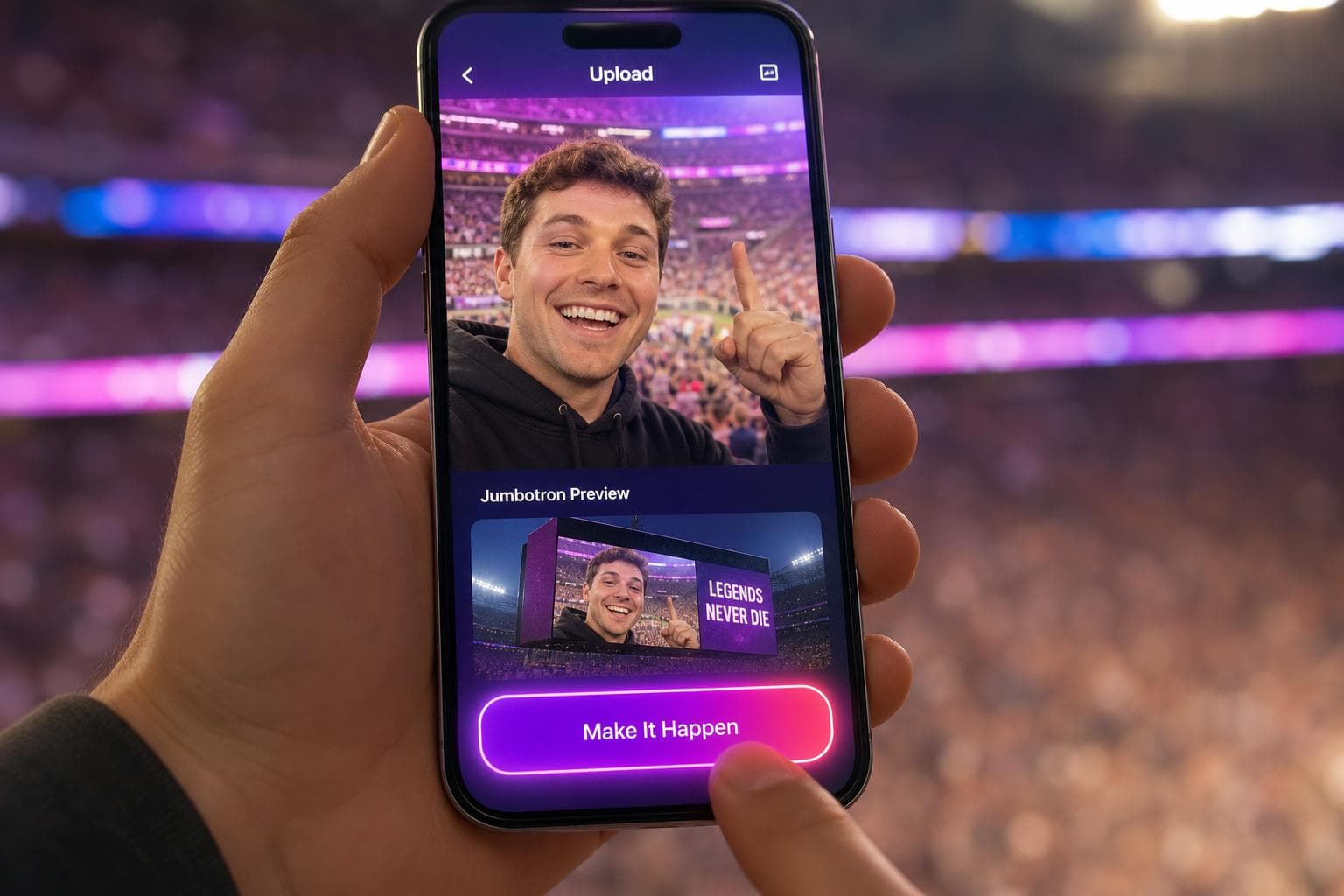 Hit “Put me on the Jumbotron”