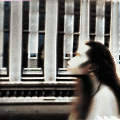 AI generated: a woman with long wild hair on a windy day, in the style of toy camera effects, haunting elegance, f...